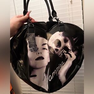 Black Heart-Shaped Tote Bag